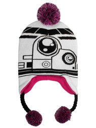 Star Wars Girls Storm Trooper Pom Pom Peruvian Style Trapper Hat Fleece Lined