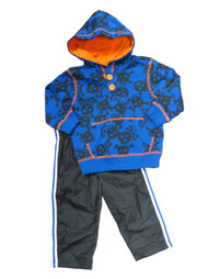Healthtex Infant Toddler Boys Blue Skull Crossbones Hoodie Track Pants Set