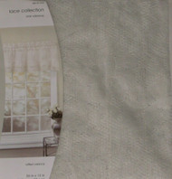 Home Lace Collection Ivory Ruffled Window Valance Curtain Topper