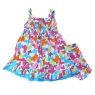Sweet Infant & Toddler Girls Pink & Blue Butterfly Ruffled Dress Sundress