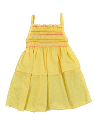 Penny M Sundress Infant & Toddler Girls Yellow Smocked Ruffled Sun Dress