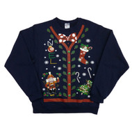 Holiday Party Mens Blue Noel Nutcracker Mistletoe Christmas Sweatshirt
