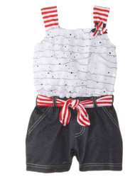 Little Lass Infant & Toddler Girls Ruffle Top & Shorts Romper Creeper Jumper