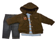Kids Headquarters Infant Boys 3 Piece Backhoe Pants Shirt &  Jacket Set