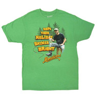 Moonshiners Mens Green Hope Your Holiday Shines Bright Christmas T-Shirt