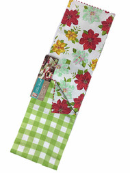 Pioneer Woman Reversible Watercolor Poinsettia Christmas Table Runner 14x72