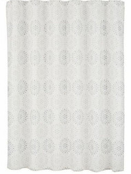 St Nicholas Square Silver Snowflakes Fabric Christmas Shower Curtain Holiday