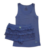 Valentines  Womens Purple Rhumba Shorts & Tank Pajama Set Ruffle Pajamas