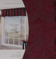 Home Tailored Chenille Window Valance Rich Red Curtain Topper