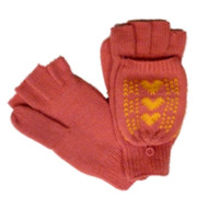 Urbanology Womens Pink Fingerless Knit Gloves Convertible