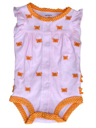 Carters Infant Girls Pink & Orange Crab Creeper Romper