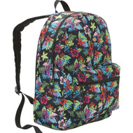 Dickies Student Backpack Tropical Flowers & Flamingos Canvas School Travel Pack