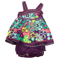 Youngland Infant & Toddler Girls Purple Flower Sequin Ruffled Dress Sundress