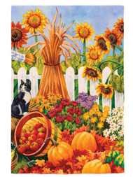 Evergreen Autumn Garden Harvest Fabric Garden Flag 18 by 12 Inch