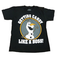 Disney Frozen Olaf Boys Black Getting Candy Like A Boss Halloween T-Shirt
