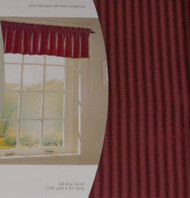 Home Leno Stripe Window Valance Tailored Red Topper Curtain