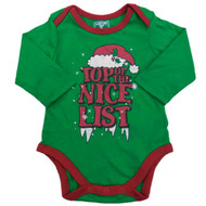 Infant Boys Green Snap Bottom Christmas Creeper T-Shirt Bodysuit