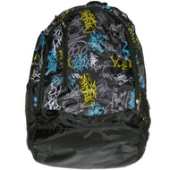 Eastsport Fuel Sketchy Graffiti 18" Backpack, School Travel Black & Blue Bag