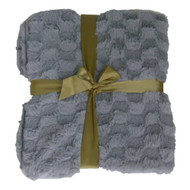 Gramercy Park Luxe Faux Fur Gray Throw Blanket So Soft Plush