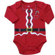 Holiday Time Infant Boys Red Santa Claus Creeper Christmas Bodysuit
