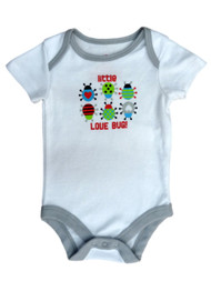 Infant Boys Little Love Bug White Creeper Valentines Day Bodysuit