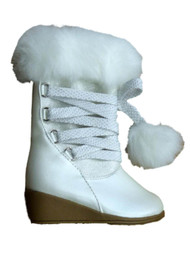 Canyon River Blues Toddler Girls White Fashion Boots with Faux Fur Trim