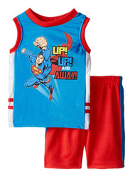 DC Comics Infant Boys 2 Piece Superman Up Away Sleeveless Shirt Mesh Shorts