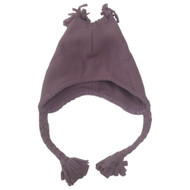 Ice Caps Girls Purple Braided Trapper Bat with Earflaps & Poms Peruvian Aviator
