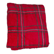 Everyday Living Red Windowpane Plaid Super Soft Microplush Fleece Throw Blanket
