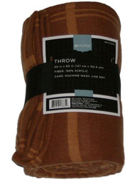 Home Pumpkin Orange Plaid Throw Blanket Soft & Warm Lightweight Rust