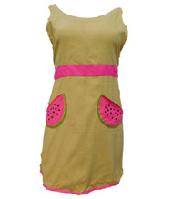 Green & Pink Kitchen Apron With Pretty Watermelon Accents Cooking Bib Style