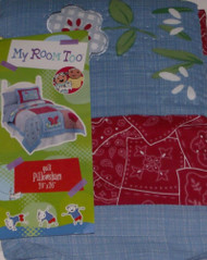 My Room Too Quilted Red Blue Embellished Standard Pillowcase Sham Pillow Case
