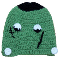 Halloween Womens Green Frankenstein Lumpy Knit Beanie