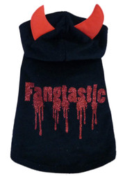 Simply Dog Hoodie Costume Black Red Glitter Fangtastic Fleece Pet Outfit