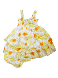 Penny M Sundress Infant Toddler Girls White Yellow Daisy Floral Sun Dress