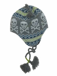 Ben Berger Boys Gray Skull Trapper Hat Skulls & Crossbones
