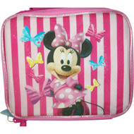 Disney Minnie Mouse Love Bows Soft Lunch Box Insulated Bag Pink Stripes Lunchbox