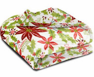 Better Homes & Gardens Velvet Plush Microfleece Classic Poinsettia Throw Blanket