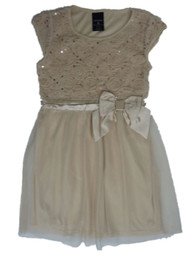 George Girl Beige Nude Sequin Holiday Party Dress Special Occasion