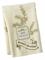 St Nicholas Square Holiday Kitchen Dish Towel Set Beige Joy Patch 2 Towels