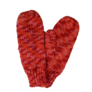 Urbanology Womens Soft Knit Snow Mittens Pink & Orange