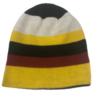 Aquarius Boys Colorful Knit Stripes Beanie Yellow Red Stripe Stocking Cap Hat