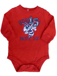 Infant Boys Hornets Pacific Lge Red Creeper Long Sleeved Bodysuit