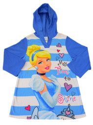 Disney Girl Blue My Time To Shine Fleece Hoodie Night Gown Cinderella Nightie