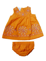 Youngland Infant & Toddler Girls Orange Flower Sun Dress Sundress
