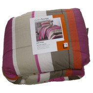 Student Lounge Twin XL Bed In Bag Pink Stripes Comforter Sheets Shams Dorm Set