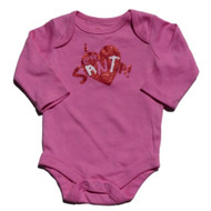 Holiday Time Infant Girls I Love Santa Bodysuit Pink Holiday Creeper Shirt
