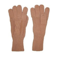 Fownes Womens Soft & Sleek Tan Cable Knit Gloves