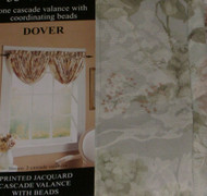 Curtains of Character Dover Green Floral Jacquard Cascade Window Valance Topper