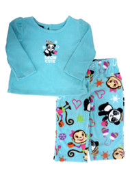 Joe Boxer Infant Girls Snow Cute Fleece Sleepwear Set Panda Bear Pajamas PJ